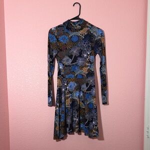 H&M - Floral Pattern, Long Sleeve Dress, Turtleneck